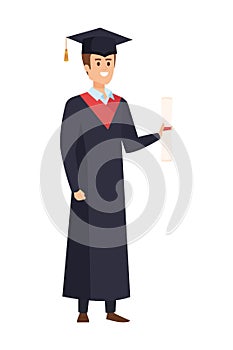 young man student graduated with hat