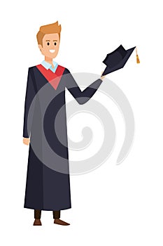 young man student graduated with hat