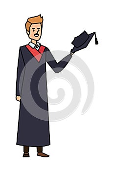 young man student graduated with hat