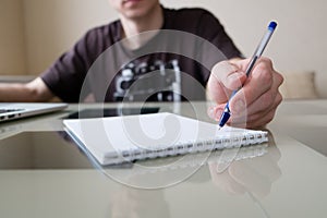 Young man studying