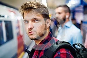 Young man in subway