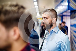 Young man in subway