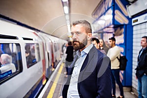 Young man in subway