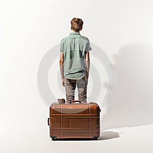 Young Man With Suitcase: Etam Cru Style Studio Portrait