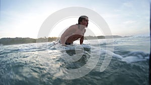 Young man with surf board