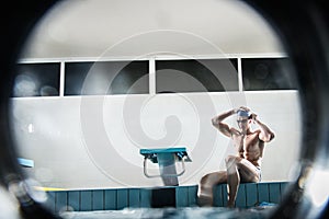 Young man in swimming pool