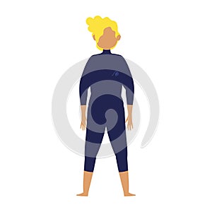 Young man in swimsuit for diving or surfing cartoon isolated design icon