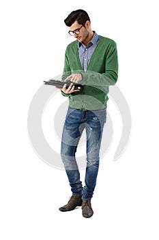 Young man with tablet computer