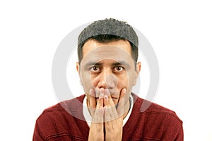 Young man thinking and determent