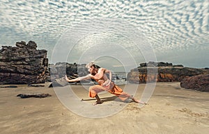 Young man training martial arts