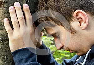 Young Man and Tree