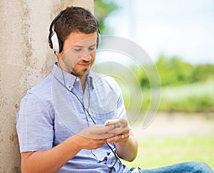 Young man using cell phone