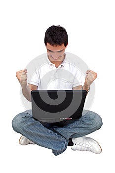 Young man using lap-top