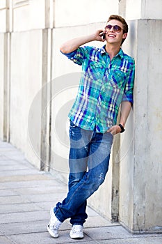 Young man using mobile phone