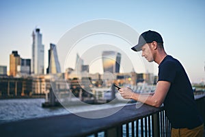 Young man using smart phone