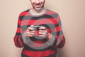 Young man using smart phone