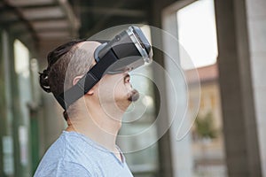 A Young Man Using VR