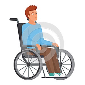 Young man using wheelchair