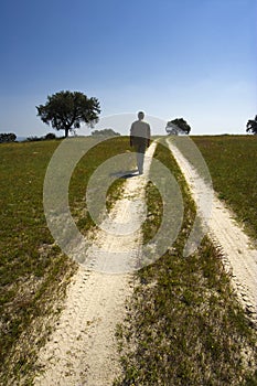 Young man walking