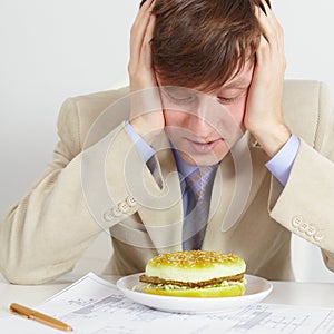 Young man was going to eat rotten meal