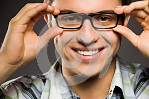 Young man wearing glasses