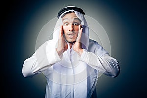 Young Man Wearing Traditional Arabic Clothing