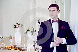 Young man at the wedding, the groom