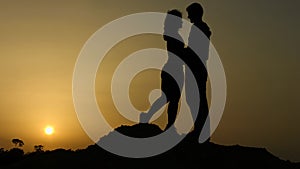 Young man and woman in love hugging passionately, kissing, romantic feelings