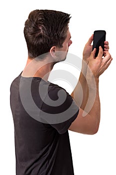 Young Man Working On His Smartphone