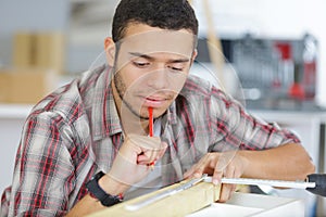 young man working in office ocupation