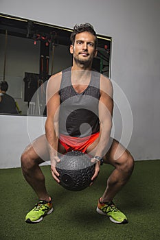 Young man working out