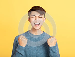 Young man yelling and screaming