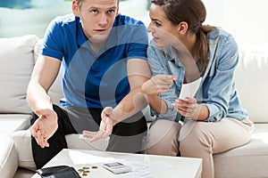 Young marriage having bills to pay