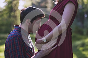 Young married couple expecting a baby girl