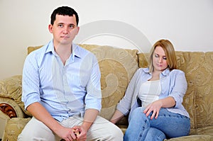 Young married couple at odds