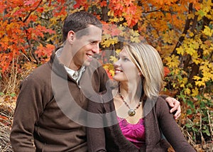 Young married couple together in nature