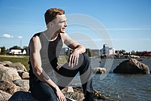 Young mature man with an attractive smile