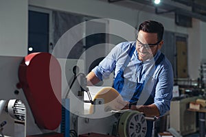 Mechanical engineer working on machines