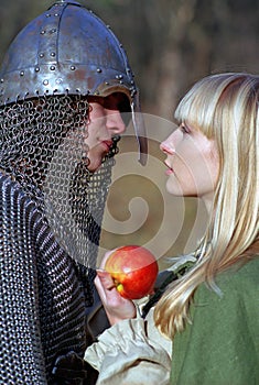 Young medieval couple