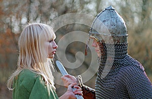 Young medieval couple