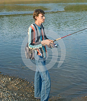 Young men fishes