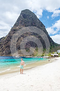 young men in swimshort on vacation Saint Lucia, luxury holiday Saint Lucia Caribbean