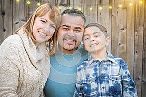 Young Mixed Race Family Portrait Outside