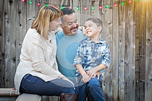 Young Mixed Race Family Portrait Outside