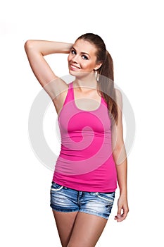 Young model looking woman smiling