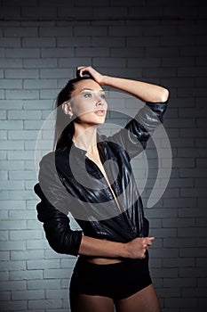 Young model posing in a studio