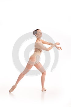 Young modern ballet dancer isolated on white