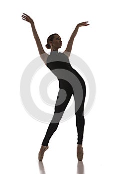 Young modern ballet dancer isolated on white