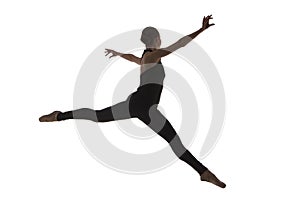 Young modern ballet dancer isolated on white background