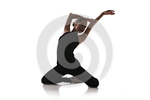 Young modern ballet dancer isolated on white background